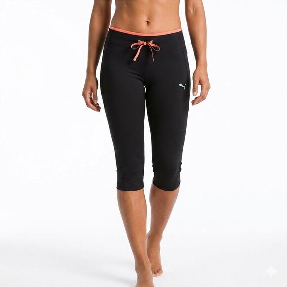 PUMA Pants - Puma Women's Cropped Pants Capri Size XS Black & Pink Athletic USP Dry Sport